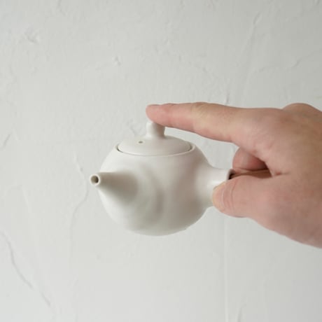 馬場勝文　120-B　白磁マット　煎茶急須