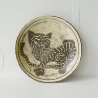 梅本尋司　U60-4　粉青掻落虎文6寸皿