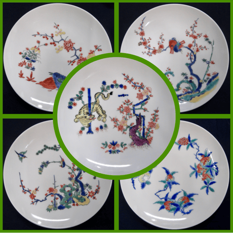 限定少数（お試し用）SALE品/有田柿右衛門5種（中・小各1枚）合計10枚入