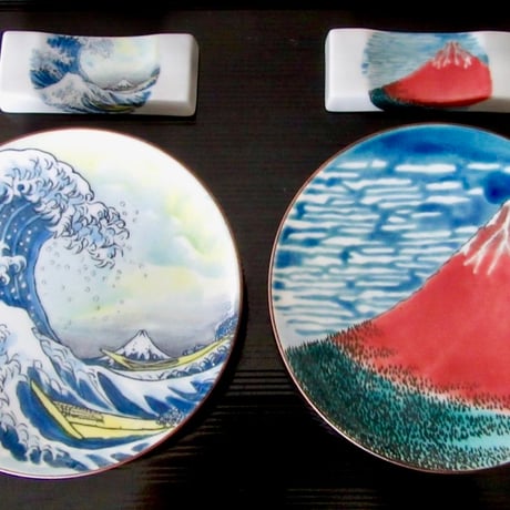 限定少数（お試し用）SALE品10セット北斎/波富士・赤富士　豆皿用、箸置き