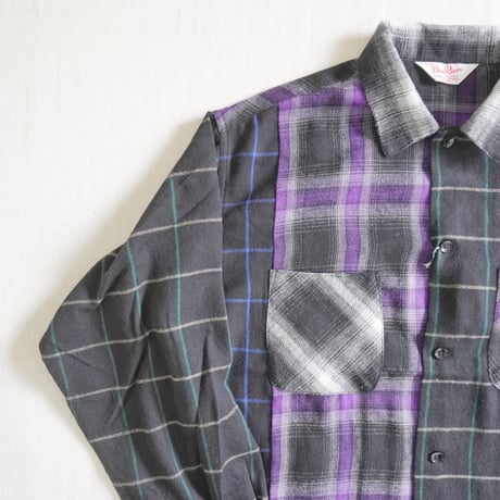 ＊ユニセックス＊DAN RIVER-ダンリバー- WORN OUT PANEL CHECK FLANNEL SHIRT