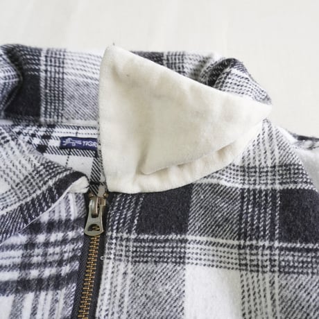 ＊ユニセックス＊TIGRE BROCANTE フランネルチェックMIX ZIPオープンオーバーシャツ