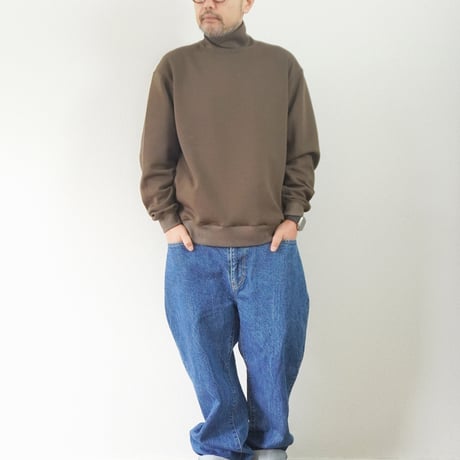 2色＊ユニセックス＊LA MOND-ラモンド-DOUBLE AIR KNIT HIGH NECK SWEAT/LM-C-211-DT
