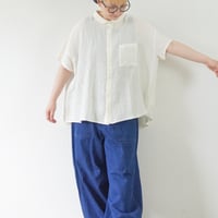 再入荷＊レディース＊Linenya-リネンヤ-リネン丸襟ブラウス