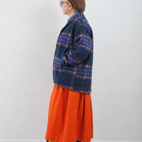 ＊ユニセックス＊ SLOWHANDS -スローハンズ- Wool Check Shawl 3B Jacket ／ネイビー