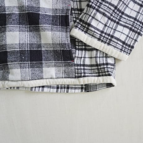 ＊ユニセックス＊TIGRE BROCANTE フランネルチェックMIX ZIPオープンオーバーシャツ