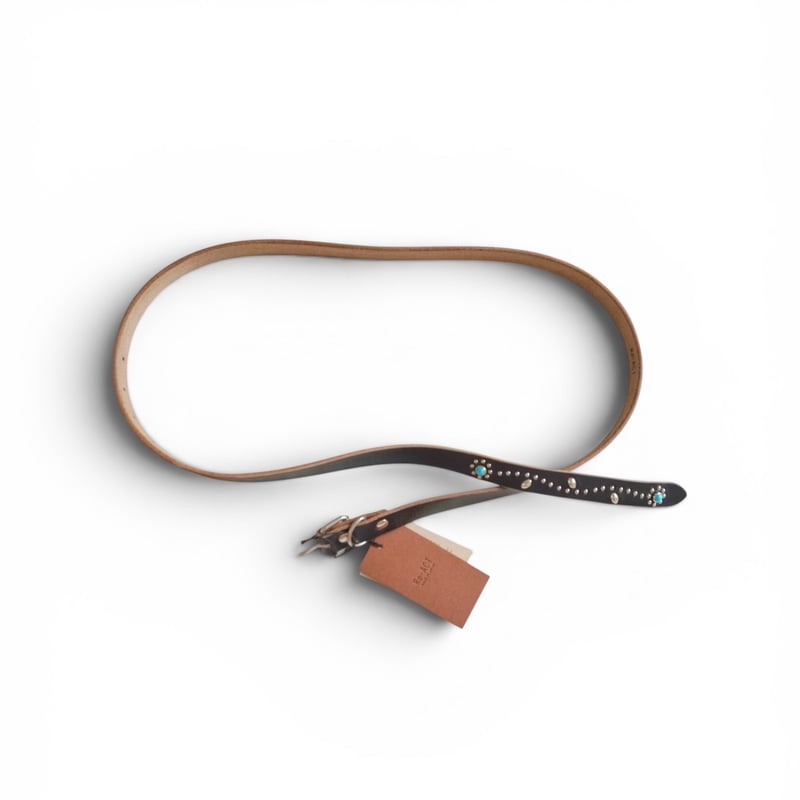 goods＊Re.ACT-Studs Flower Narrow Long Belt /ブラッ