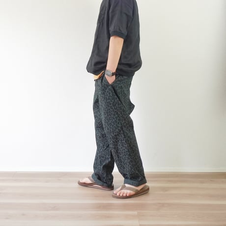 ３色＊ユニセックス＊TIGRE BROCANTE-ティグルブロカンテ-コットンナイロンレオパードタゴサクロングパンツ