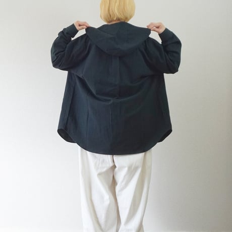 レディース＊ASCOT by yim-アスコット バイ イム-コットンリネン フーデッドシャツジャケット