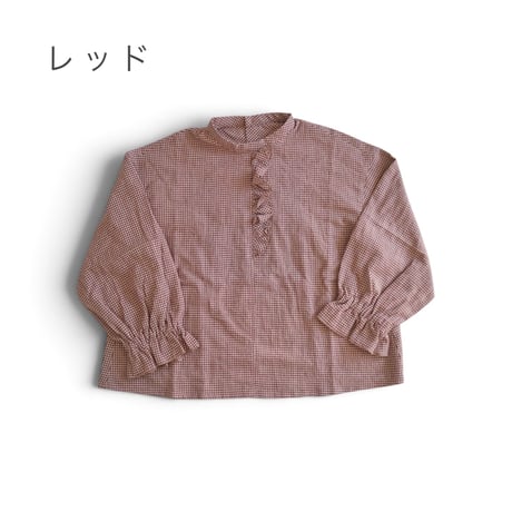 2色＊レディース＊ ASCOT by yim -アスコット バイ イム- 新潟シャーリングチェック フリルプルオーバーシャツ