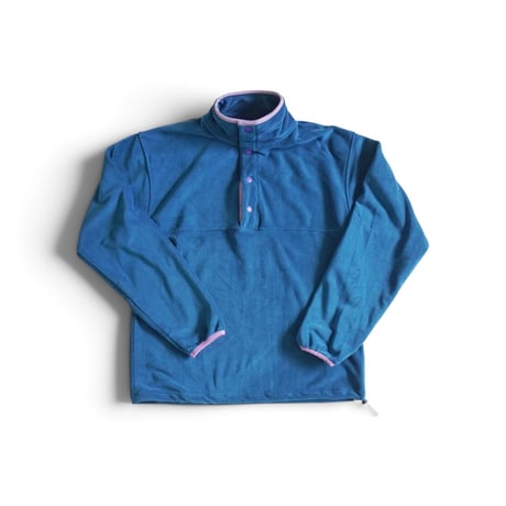 ＊ユニセックス＊modem design-モデムデザイン- fleece snap pullover（ブルー）