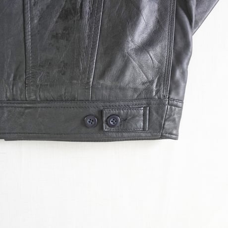＊ユニセックス＊YOUSED-ユーズド-LEATHER SPORTS JACKET リメイクレザージャケット / ブラック