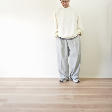 ＊ユニセックス＊amne-アンヌ- WARM GABARDINE wide slacks amn-PT-050／Heather