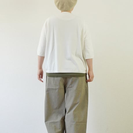 4色＊レディース＊Linen ya by as it is.-リネンヤ- コットンボートネック5分袖ニット
