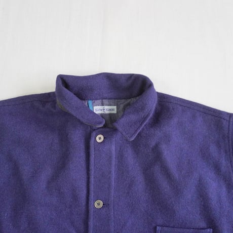 ＊ユニセックス＊ SLOWHANDS × Rabbit Hutch -スローハンズ- Rabbit Hutch別注 STORE COAT / COVERALL ウールメルトン／ネイビー