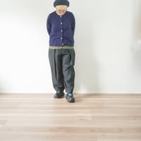 レディース＊結-ゆい-COTTON/LINEN BACK SATIN WIDE TUCK EASY TROUSERS /YWTEP-004/ブラック