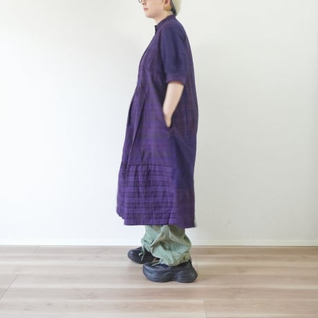 ＊レディース＊TIGRE BROCANTE-ティグルブロカンテ-マドラスチェックミックス プルオーバータックワンピース