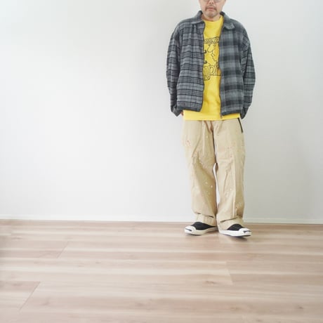 ＊ユニセックス＊TIGRE BROCANTE フランネルチェックMIX ZIPオープンオーバーシャツ