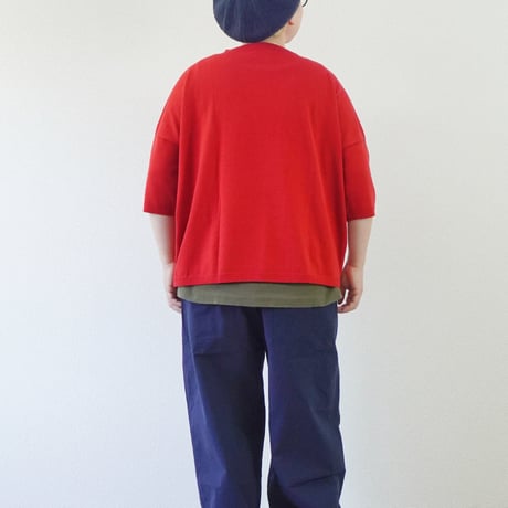 4色＊レディース＊Linen ya by as it is.-リネンヤ- コットンボートネック5分袖ニット