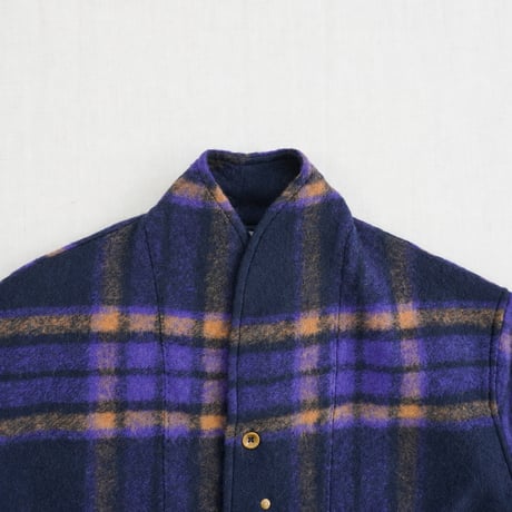 ＊ユニセックス＊ SLOWHANDS -スローハンズ- Wool Check Shawl 3B Jacket ／ネイビー