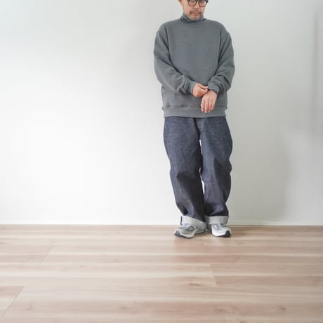 2色＊ユニセックス＊LA MOND-ラモンド-DOUBLE AIR KNIT HIGH NECK SWEAT/LM-C-211-DT