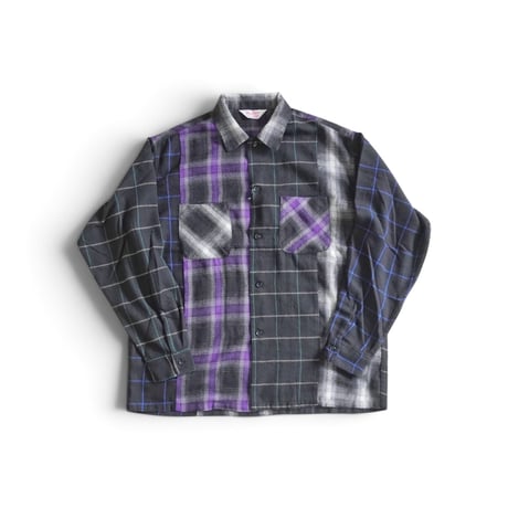 ＊ユニセックス＊DAN RIVER-ダンリバー- WORN OUT PANEL CHECK FLANNEL SHIRT