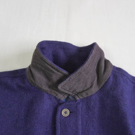 ＊ユニセックス＊ SLOWHANDS × Rabbit Hutch -スローハンズ- Rabbit Hutch別注 STORE COAT / COVERALL ウールメルトン／ネイビー