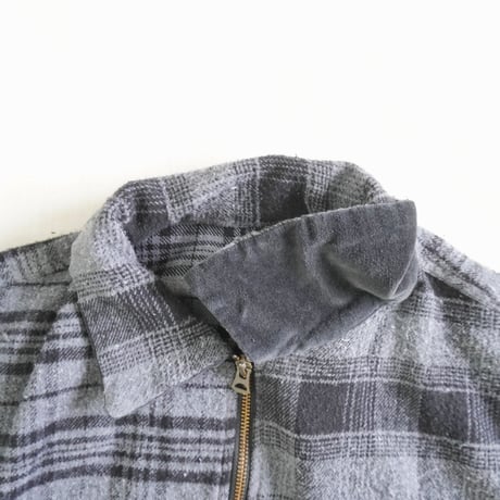 ＊ユニセックス＊TIGRE BROCANTE フランネルチェックMIX ZIPオープンオーバーシャツ