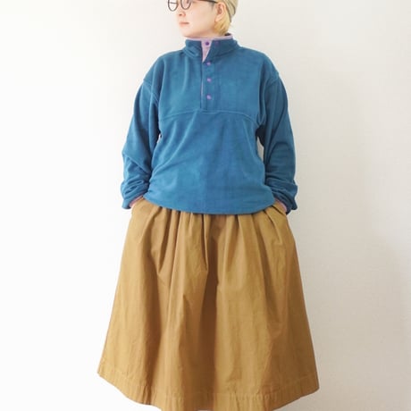 ＊ユニセックス＊modem design-モデムデザイン- fleece snap pullover（ブルー）