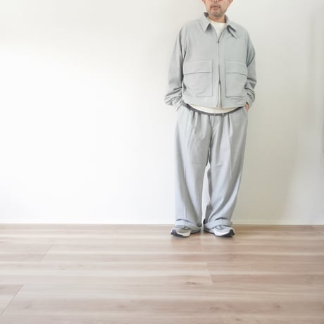 ＊ユニセックス＊amne-アンヌ- WARM GABARDINE wide slacks amn-PT-050／Heather