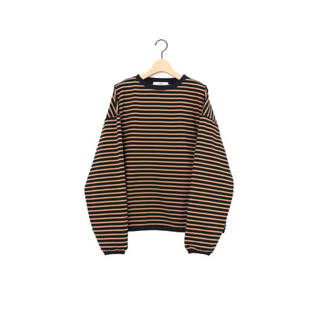 ＊ユニセックス＊amne-アンヌ-TWISTED BORDER long sleeve tee / amn-CS-099 / Navy_Camel