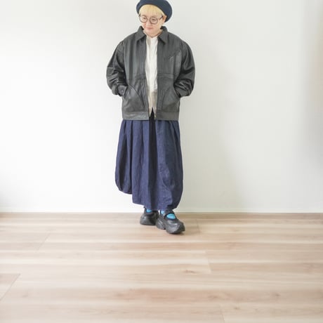 ＊ユニセックス＊YOUSED-ユーズド-LEATHER SPORTS JACKET リメイクレザージャケット / ブラック