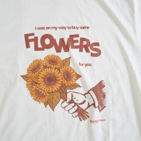 ユニセックス＊Rabbit Hutch-ドローコード付き ドロップショルダーT “FLOWERS for you”