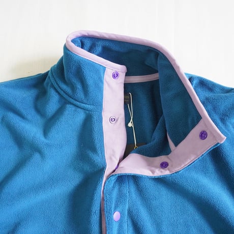 ＊ユニセックス＊modem design-モデムデザイン- fleece snap pullover（ブルー）