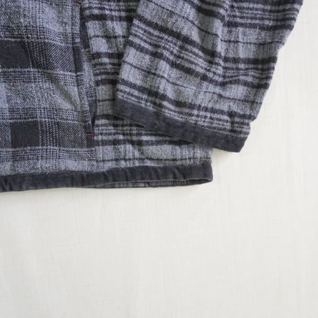 ＊ユニセックス＊TIGRE BROCANTE フランネルチェックMIX ZIPオープンオーバーシャツ