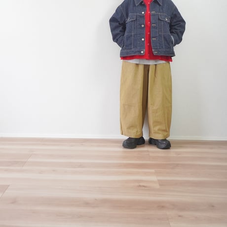 ＊レディース＊Linenya-リネンヤ-CORDURA®︎ 天日干しワッシャー タックワイドパンツ/ベージュとチャコール