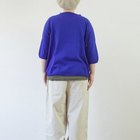 4色＊レディース＊Linen ya by as it is.-リネンヤ- コットンボートネック5分袖ニット