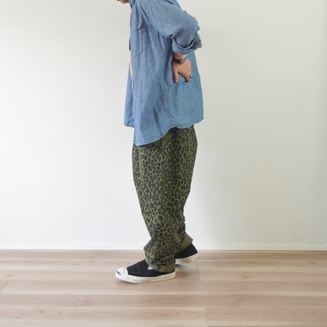 ３色＊ユニセックス＊TIGRE BROCANTE-ティグルブロカンテ-コットンナイロンレオパードタゴサクロングパンツ
