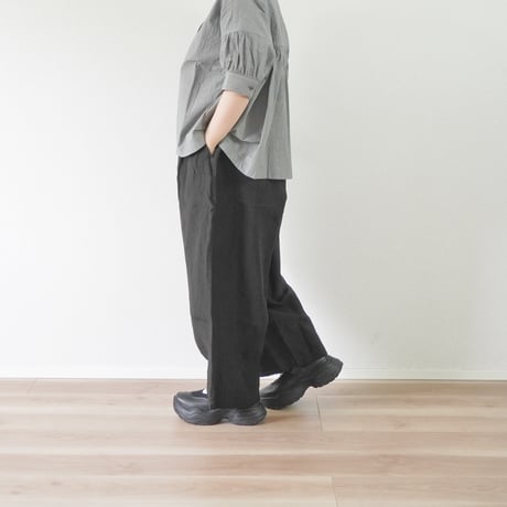 2色＊レディース＊Linen ya-リネンヤ-リネン タックワイドパンツ