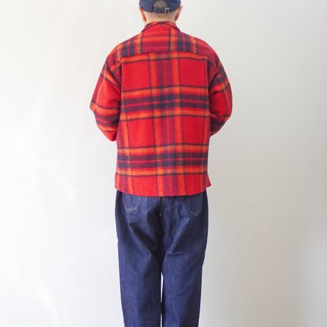 ＊ユニセックス＊ SLOWHANDS -スローハンズ- Wool Check Shawl 3B Jacket ／レッド