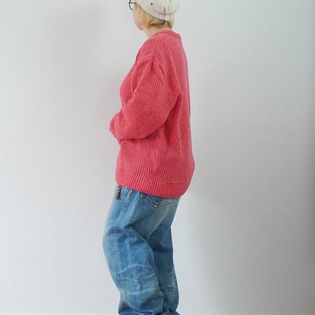 ＊ユニセックス＊ eyya boucle utility crew knit ／ピンク