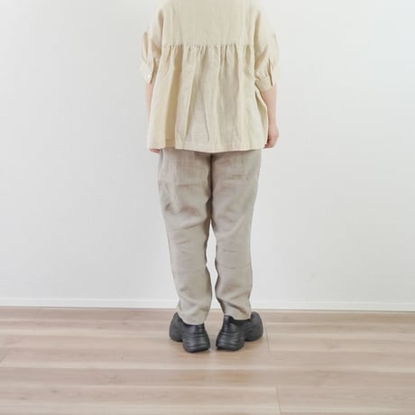 ＊レディース＊Linen ya-リネンヤ-リネン テーパードパンツ/ グレージュ