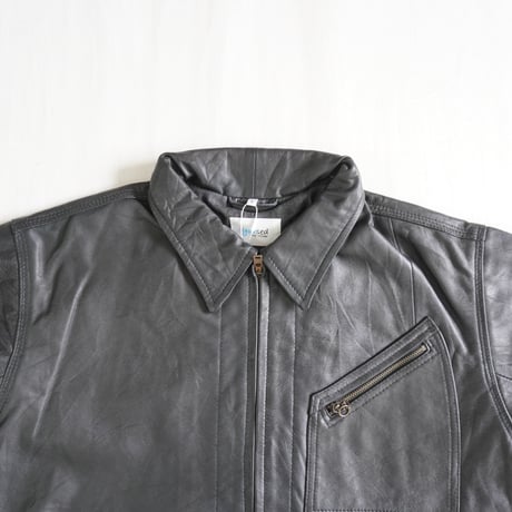 ＊ユニセックス＊YOUSED-ユーズド-LEATHER SPORTS JACKET リメイクレザージャケット / ブラック