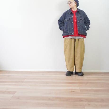 ＊レディース＊Linenya-リネンヤ-CORDURA®︎ 天日干しワッシャー タックワイドパンツ/ベージュとチャコール