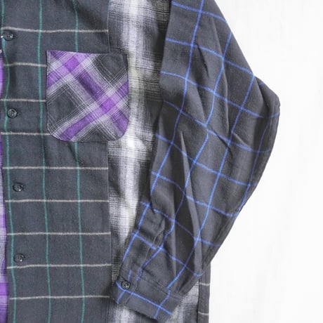 ＊ユニセックス＊DAN RIVER-ダンリバー- WORN OUT PANEL CHECK FLANNEL SHIRT