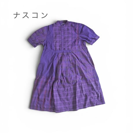 ＊レディース＊TIGRE BROCANTE-ティグルブロカンテ-マドラスチェックミックス プルオーバータックワンピース