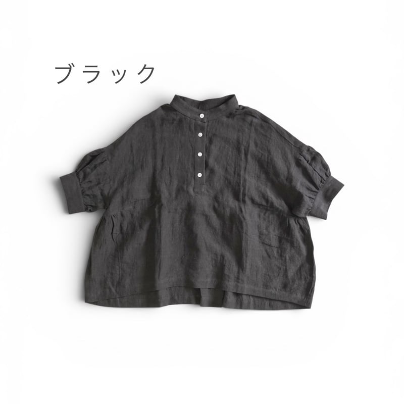 新色追加】3色＊レディース＊Linenya-リネンヤ-リネン半袖スタンド
