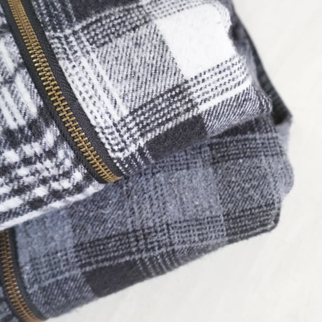 ＊ユニセックス＊TIGRE BROCANTE フランネルチェックMIX ZIPオープンオーバーシャツ