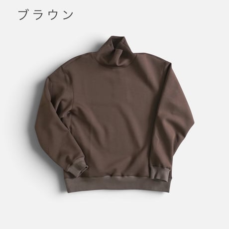2色＊ユニセックス＊LA MOND-ラモンド-DOUBLE AIR KNIT HIGH NECK SWEAT/LM-C-211-DT