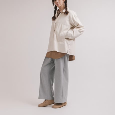 ＊ユニセックス＊amne-アンヌ- WARM GABARDINE wide slacks amn-PT-050／Heather